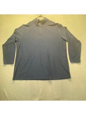 FLX 3/4 Zip Pullover Mens Shirt  Size 3XB  Navy Blue,Stretch,Long Sleeve